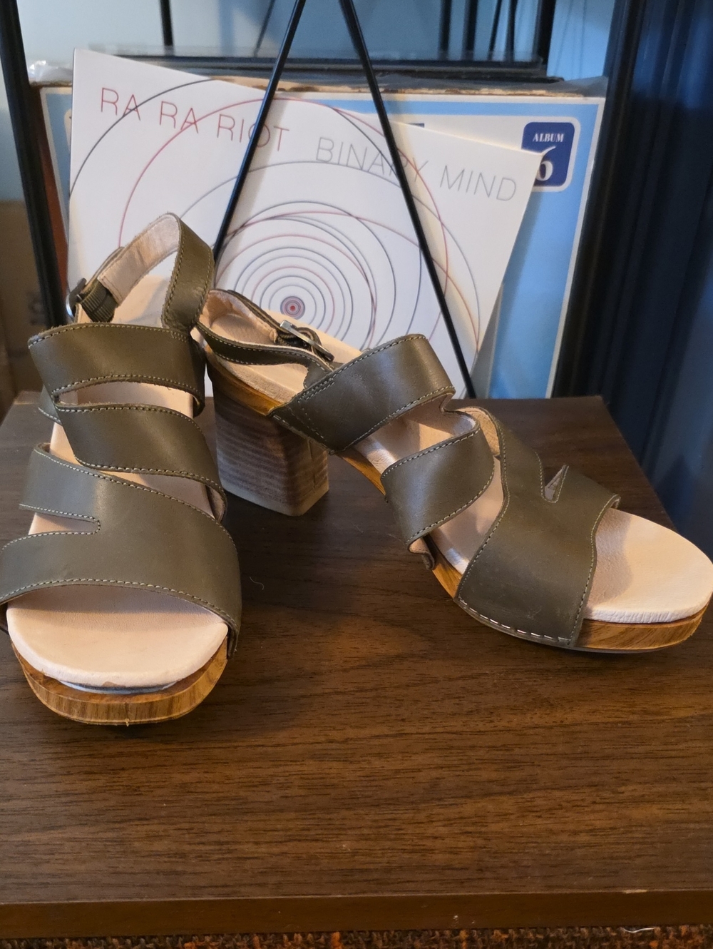 Dansko Olive Green Multi-Strap Block Heel Platform Sandals Sz 41 Or 10